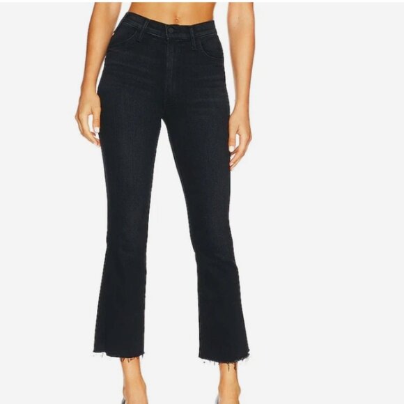 MOTHER The Hustler Ankle Fray Jeans Black Size 26 Not Guilty - Picture 1 of 12